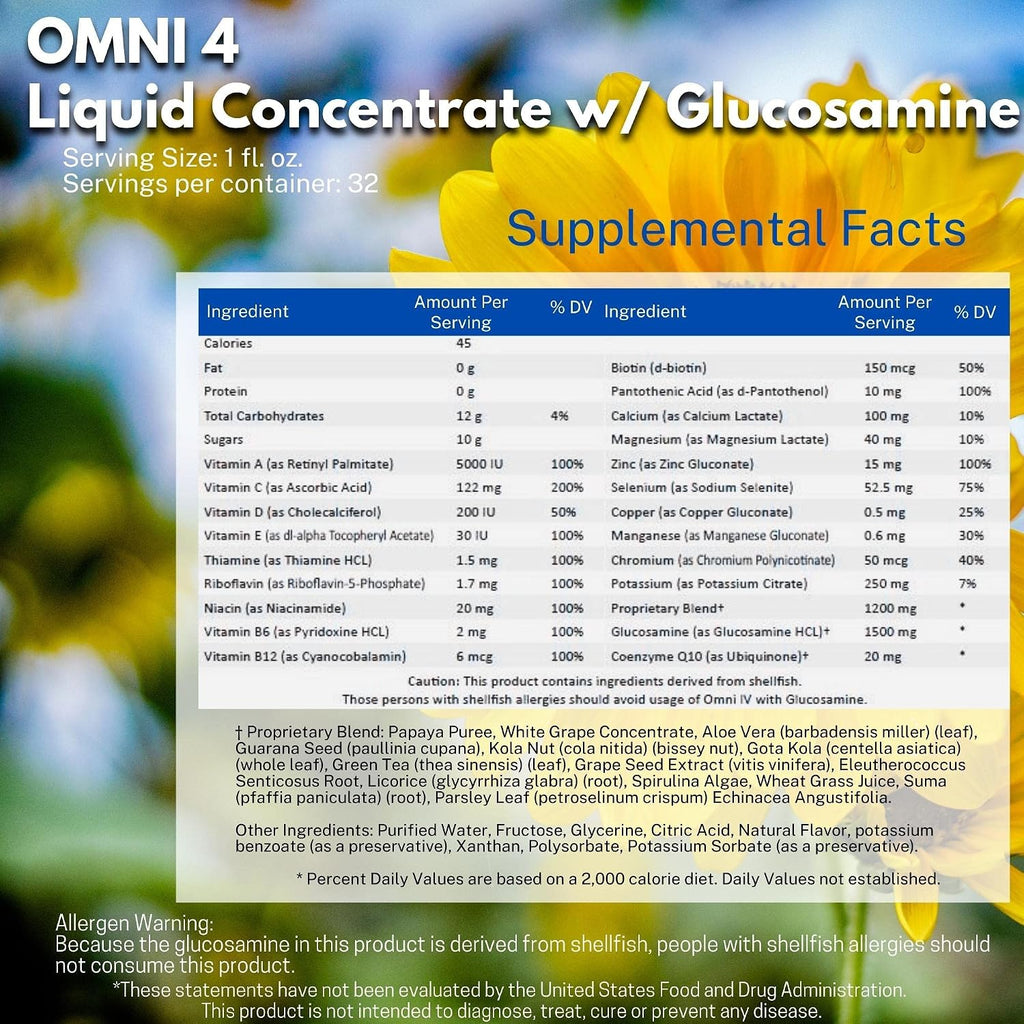 Omnitrition Pack AM y PM: Omni IV Líquido Multivitamínico con Glucosamina y OmniTrim Nite Lite