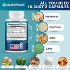 SILVERPEAKS Maximizador de Crecimiento - Complemento alimenticio con Calcio, Zinc, GABA y Vitamina D3