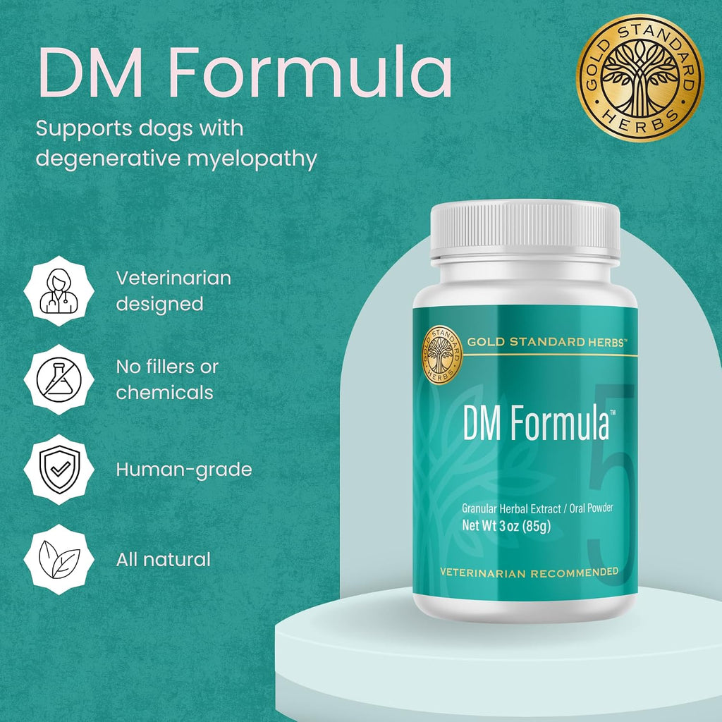 DM Formula - Extracto Herbal Granulado para Perros con Mielopatía Degenerativa, 85 g de Gold Standard Herbs