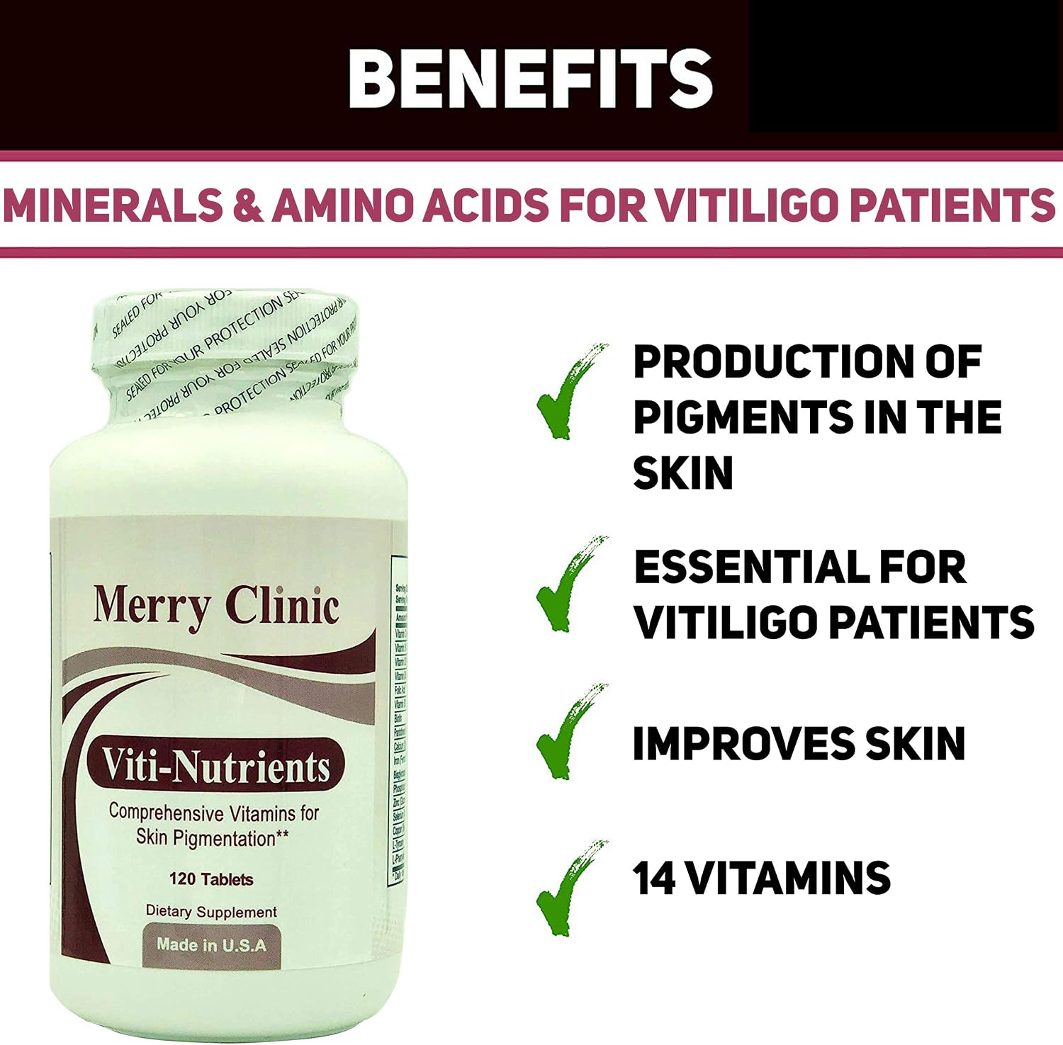 Viti-Nutrients Suplemento Completo para la Pigmentación de la Piel - 120 Comprimidos