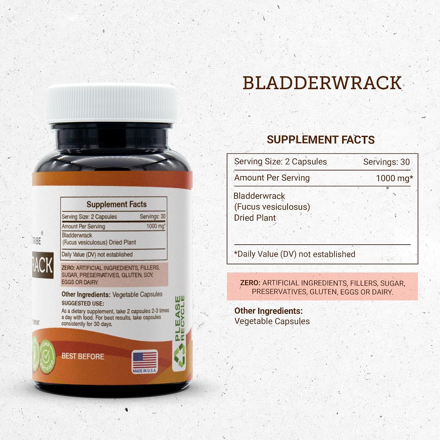 Secrets of the Tribe Bladderwrack 1000 mg - 60 Cápsulas