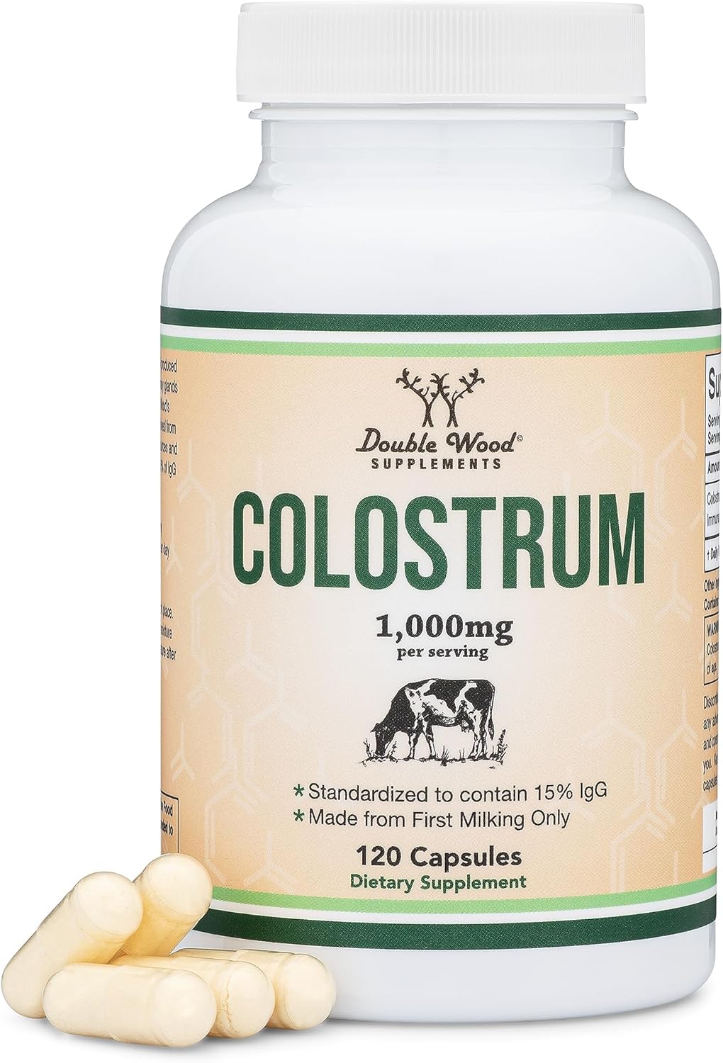 Suplemento de Calostro Bovino, 120 Cápsulas, 1.000 mg por Porción