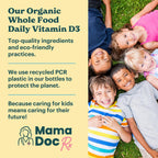 MamaDoc Rx Vitamina D3 Orgánica Masticable para Niños y Adolescentes | 800 UI | Sin Azúcar, Vegano, Sin Alérgenos | 2 Meses de Suministro | Edad 3+