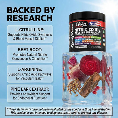 NosFlow Suplemento de Óxido Nítrico para – L-Arginina (1000 mg): Precursor directo del óxido nítrico. Favorece la – Image 3