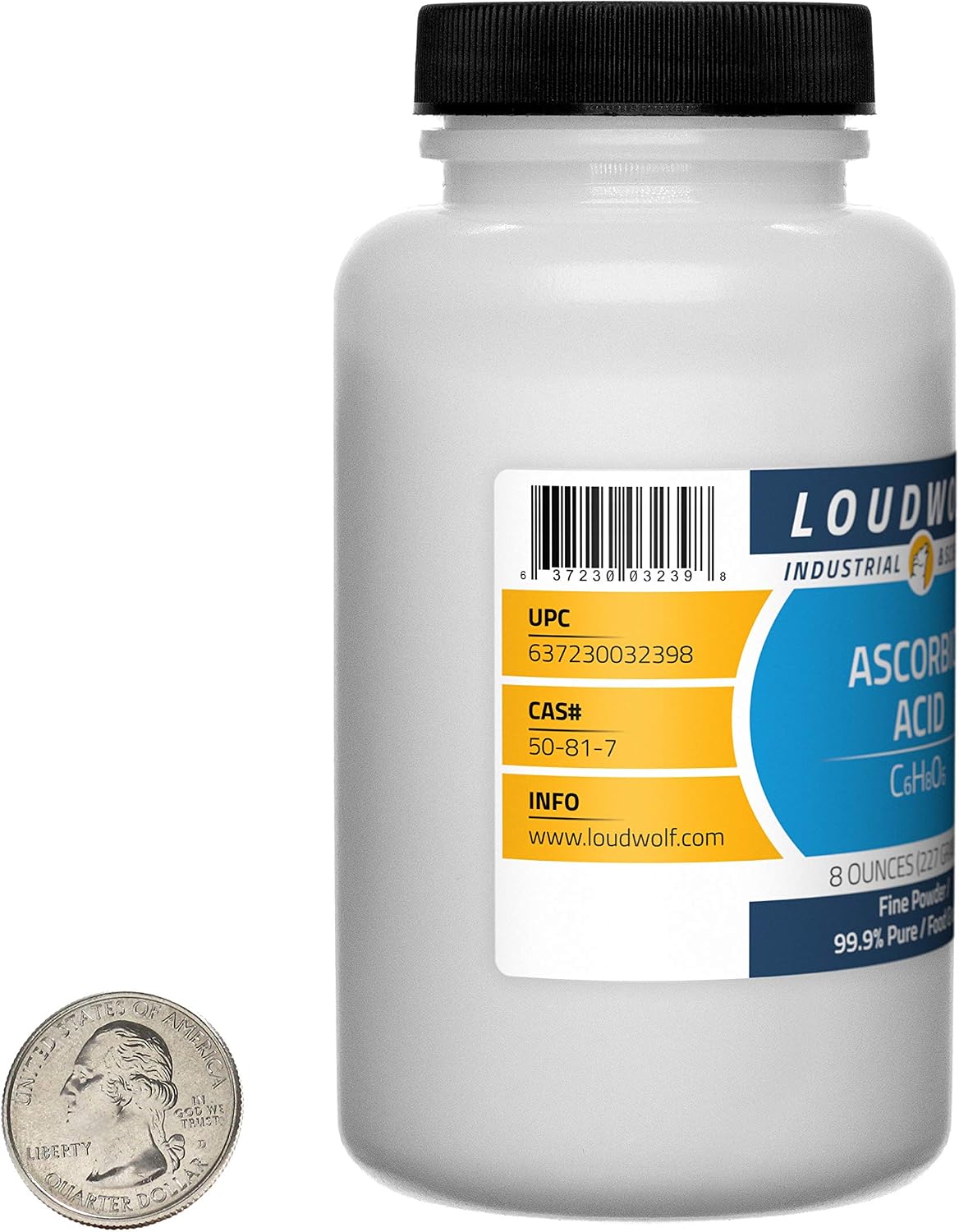 Ácido Ascórbico / 2 Libras / 4 Botes / 99.9% Puro Grado Alimenticio / Polvo Fino