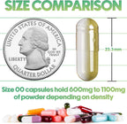 XPRS Nutra Cápsulas Vacías Veganas Tamaño 00 - 500 Unidades - Cápsulas Vegetales para Rellenar