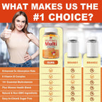 Multivitamínico para Mujeres con Omega-3, Vitamina D3 K2, Calcio, Inositol, Complejo B, Metilfolato y Metil B12 - 60 Gominolas Sin Azúcar