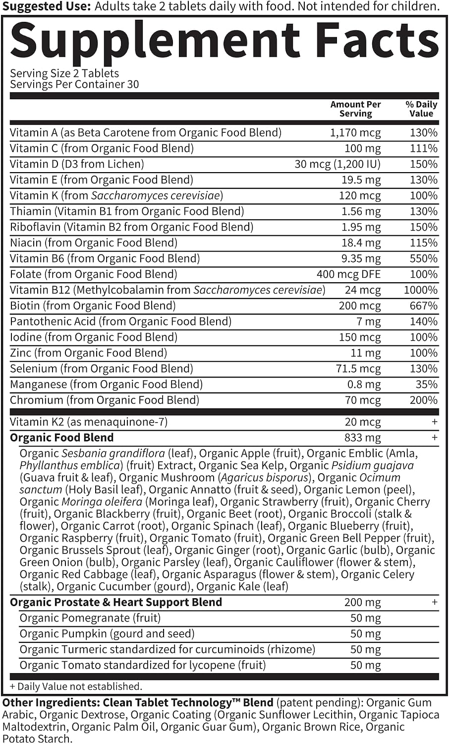 Garden of Life Organic Men's 40 Plus Multivitamin, 60 CT