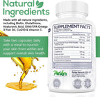 Parker Naturals Glowing Skin Supplement - Biotina, Glutatión, Ácido Hialurónico, Omega 3, CoQ10, Vitamina C, 60 Cápsulas