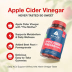 Gominolas de Vinagre de Manzana NUU3 con Folato, Yodo, Granada, Remolacha, Vitaminas B6 y B12 - 60 Unidades