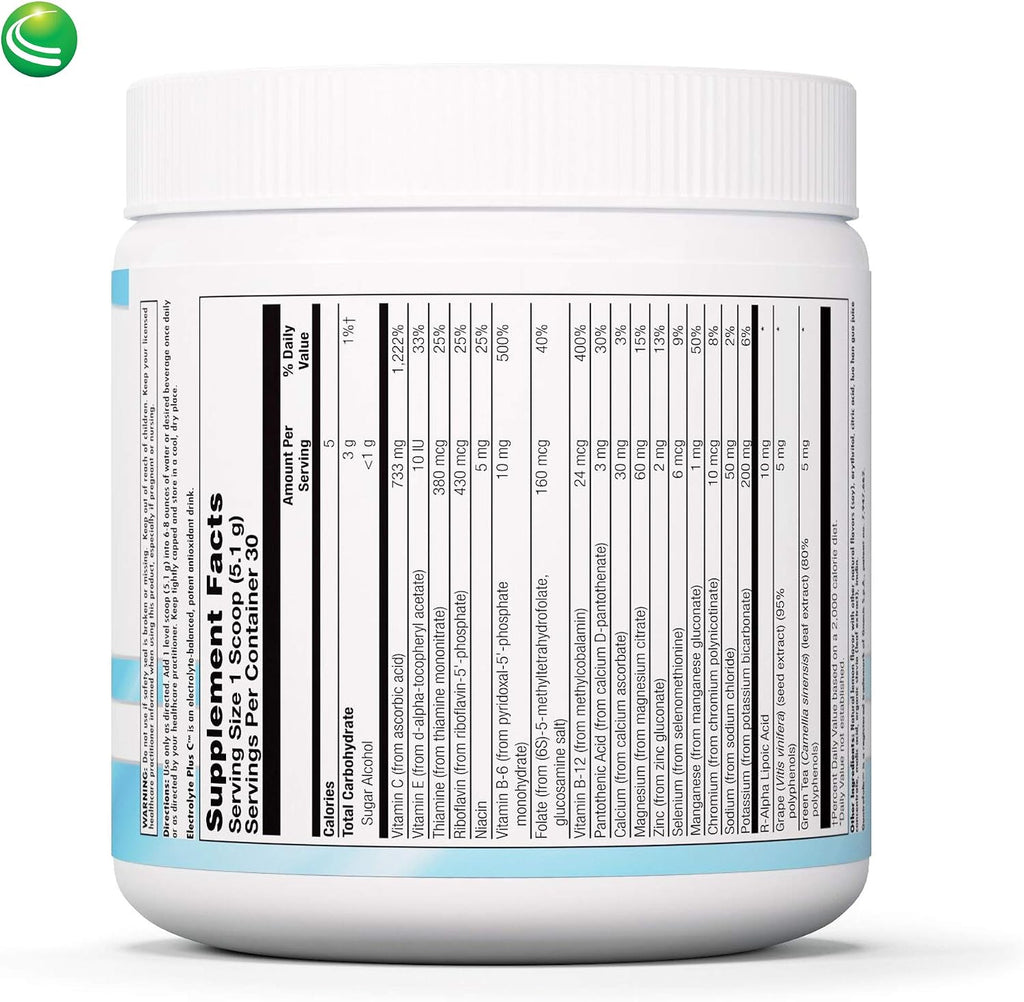 Nutra BioGenesis Electrolyte Plus C - Hydration Powder with Electrolytes and Vitamin C