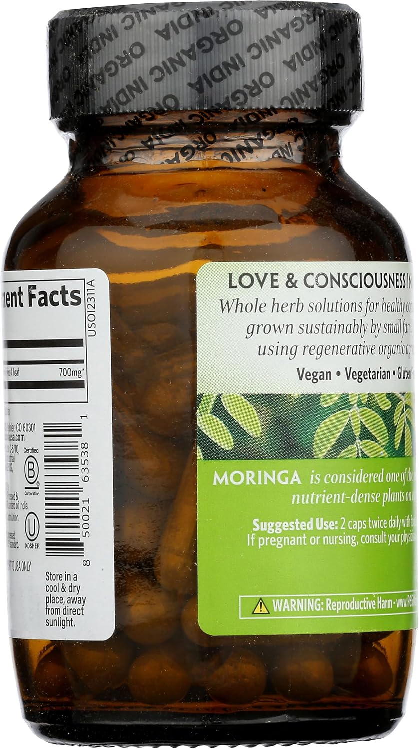 Cápsulas de Moringa Ecológicas - ORGANIC INDIA - 60 Cápsulas