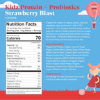 Amazing Grass Kidz Superfood – Proteína vegetal y probióticos para niños, sabor Fresa, 15 porciones
