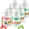 Fruits & Veggies Cápsulas - Superalimento Natural con Vitaminas y Minerales - Suplemento de Frutas y Verduras para Adultos (Paquete de 6, 90 Cápsulas cada uno)