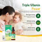 Kiddivit Baby Vitamin A&D Liquid Drops – Gotas de Vitaminas A y D con Vitamina E para Bebés