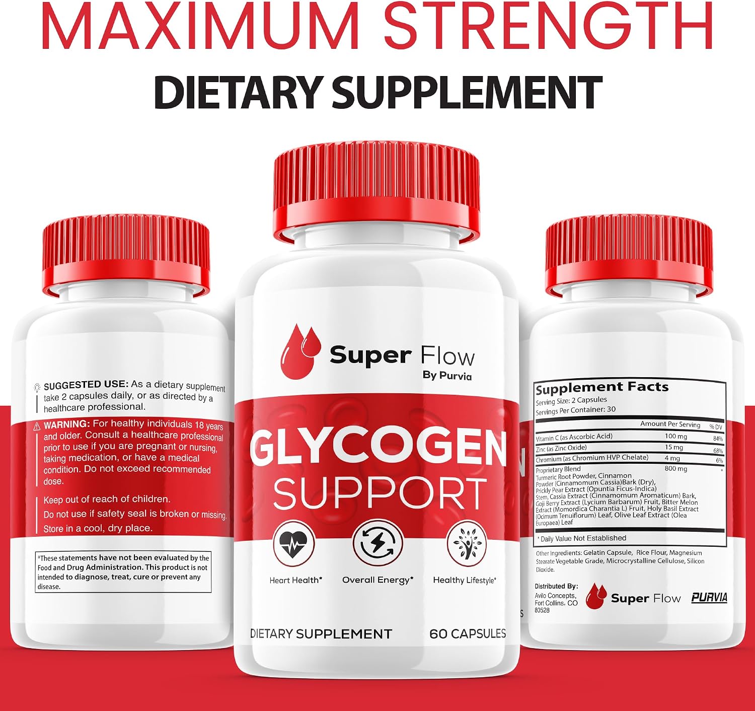 Super Flow Glycogen Optimizer - 3 Paquetes (180 Cápsulas)