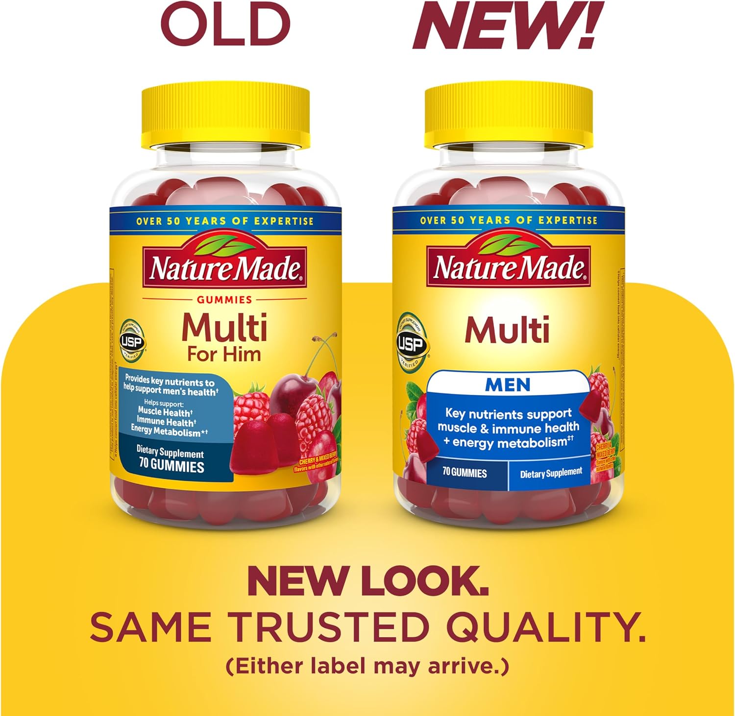 Nature Made Multi for Him - Multivitaminas en gominolas para hombres, 70 unidades