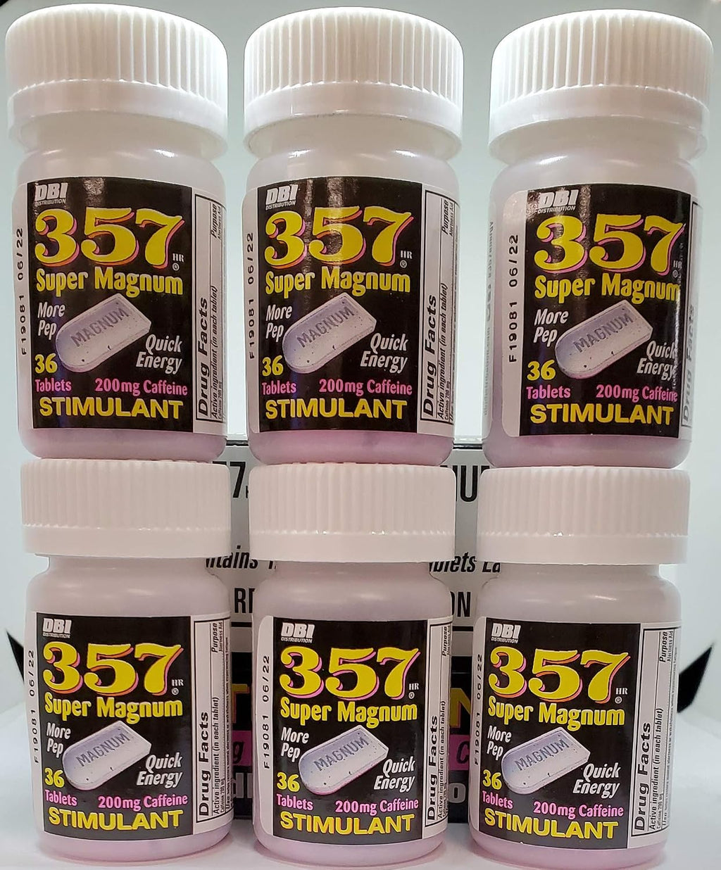 357 Magnum Cafeína 200 mg – 36 Comprimidos (Pack de 3)