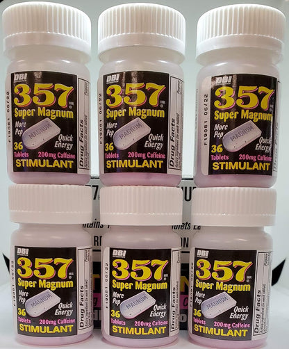 357 Magnum Cafeína 200 mg – 36 Comprimidos (Pack de 3) – Image 1