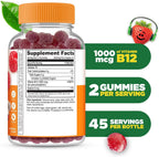Lifeable Vitamina B12 para Niños | 1000 mcg | Gominolas de Vitamina B12 con Sabor a Frambuesa | Sin Gluten, Vegano | Apoyo para la Energía, el Estado de Ánimo y el Sistema Nervioso | 90 Gominolas