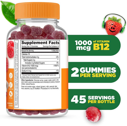 Lifeable Vitamina B12 para Niños | 1000 mcg – Apoya el metabolismo energético: Favorece el metabolismo energético – Image 2