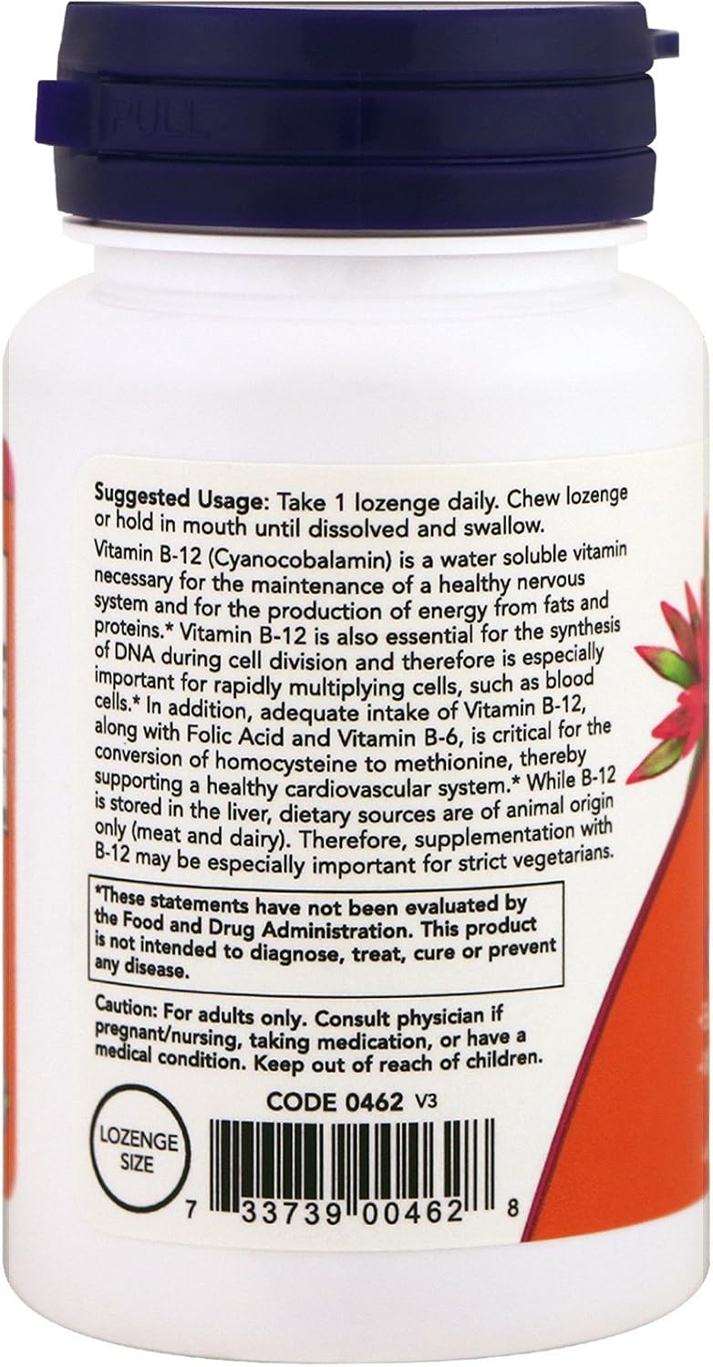 NOW B-12 5,000 mcg Comprimidos, 60 uds