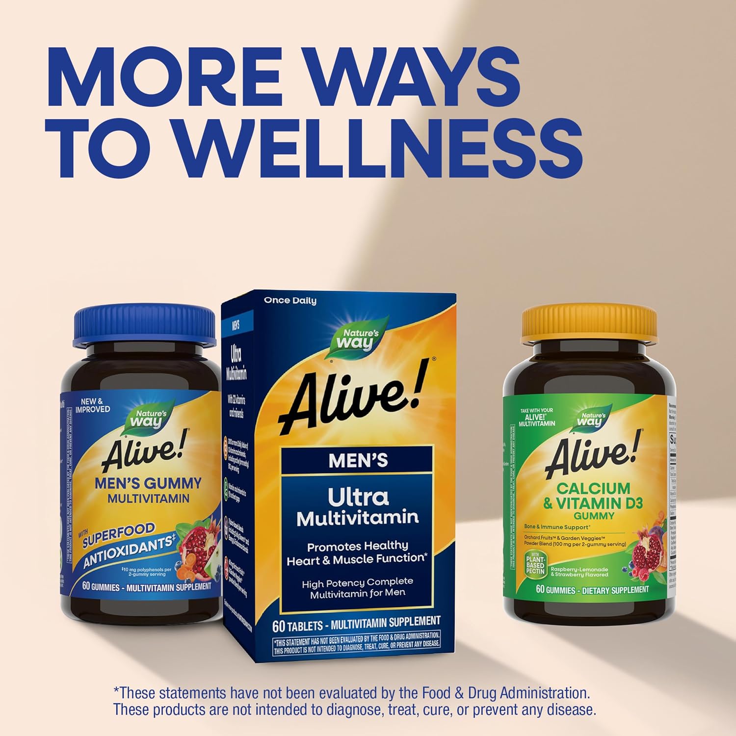 Nature's Way Alive! Gomitas Multivitamínicas para Hombres - 60 Unidades