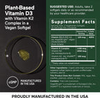 SMARTERNUTRITION Vitamina D3 5000 UI + K2 MK-7 1100 mcg Vegano - 60 Cápsulas Blandas