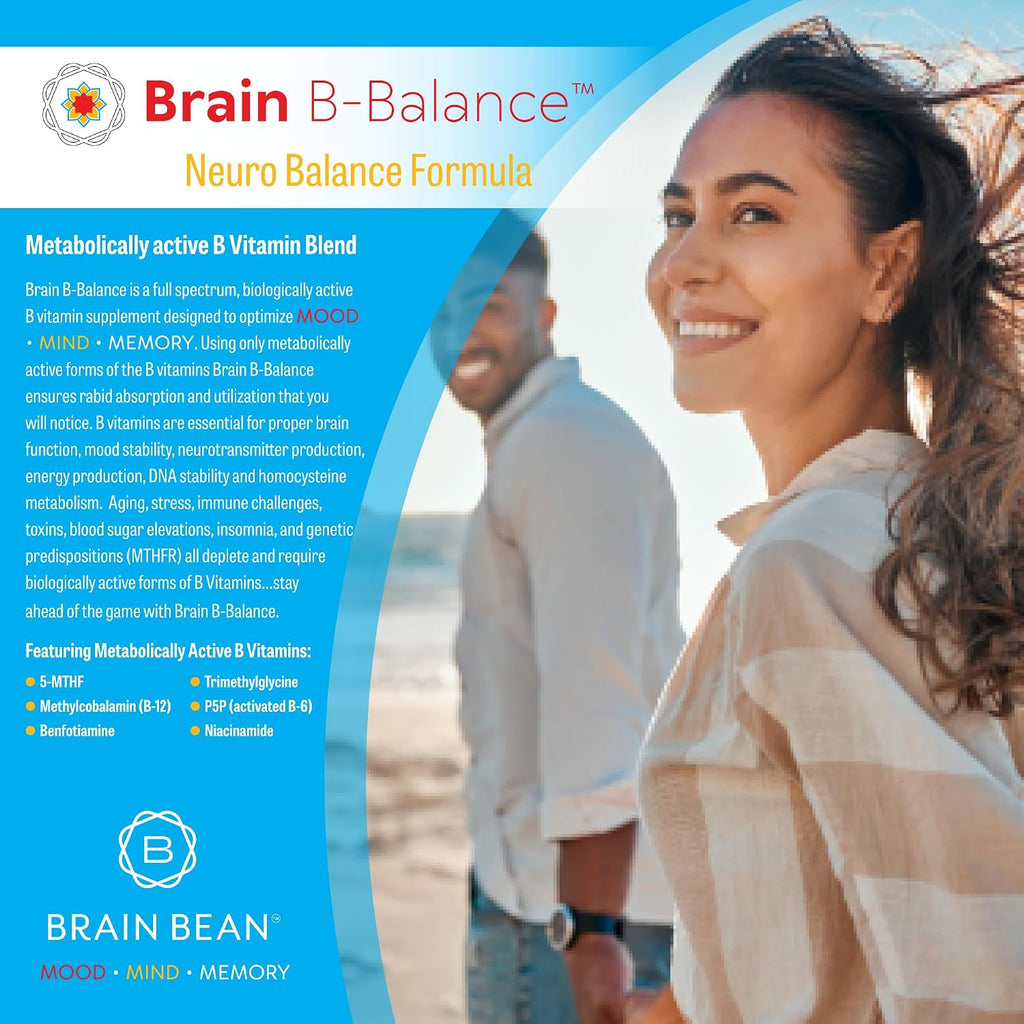 Brain B Balance: Complejo B Metilado - Fórmula Neurobalance - 60 Cápsulas Veganas