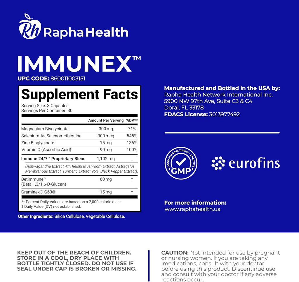 Immune 247 - Apoyo Inmunitario y Bienestar | Magnesio, Zinc, Selenio, Vitamina C y Ashwagandha | 90 Cápsulas
