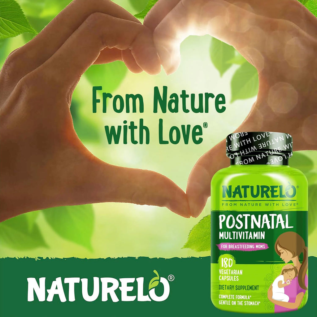NATURELO Multivitamínico Postnatal - Complemento para Madres Lactantes - 180 Cápsulas (Pack de 2)
