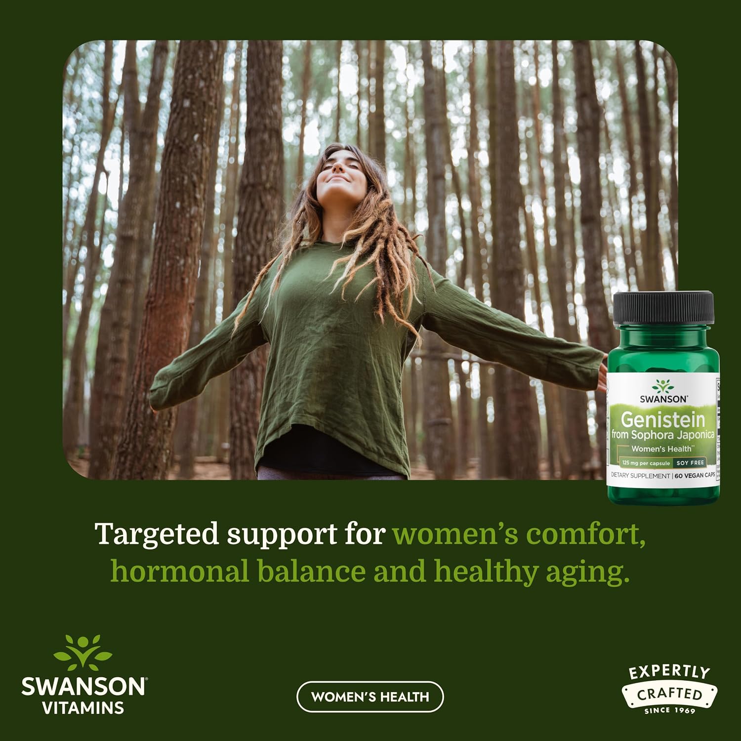 Swanson Genisteina sin soja 125 mg - 60 cápsulas veganas