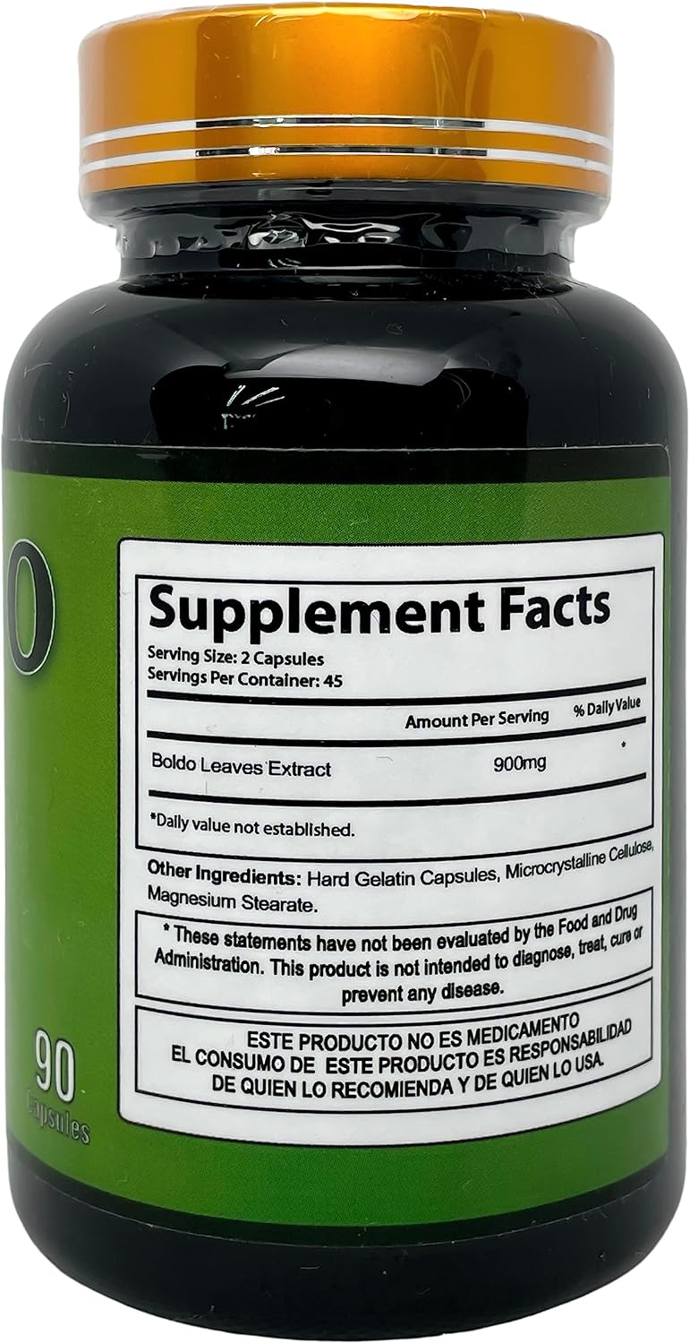 Boldo Leaves Extract 90 Capsules – Image 2