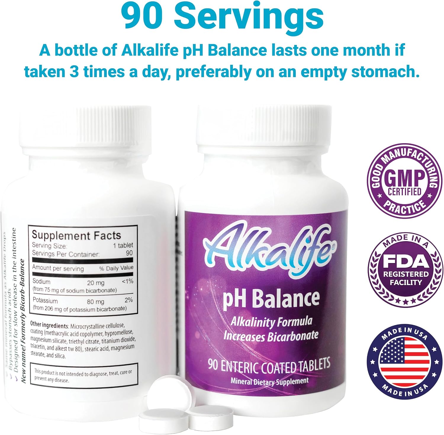 Alkalife pH Balance Tablets, 90 Comprimidos - Suplemento Mineral Alcalino