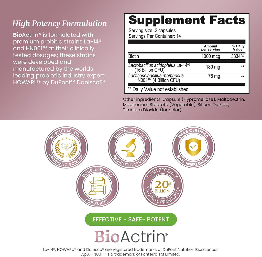 SIGNIFY NATURE Bioactrin Probióticos Vaginales para Mujeres