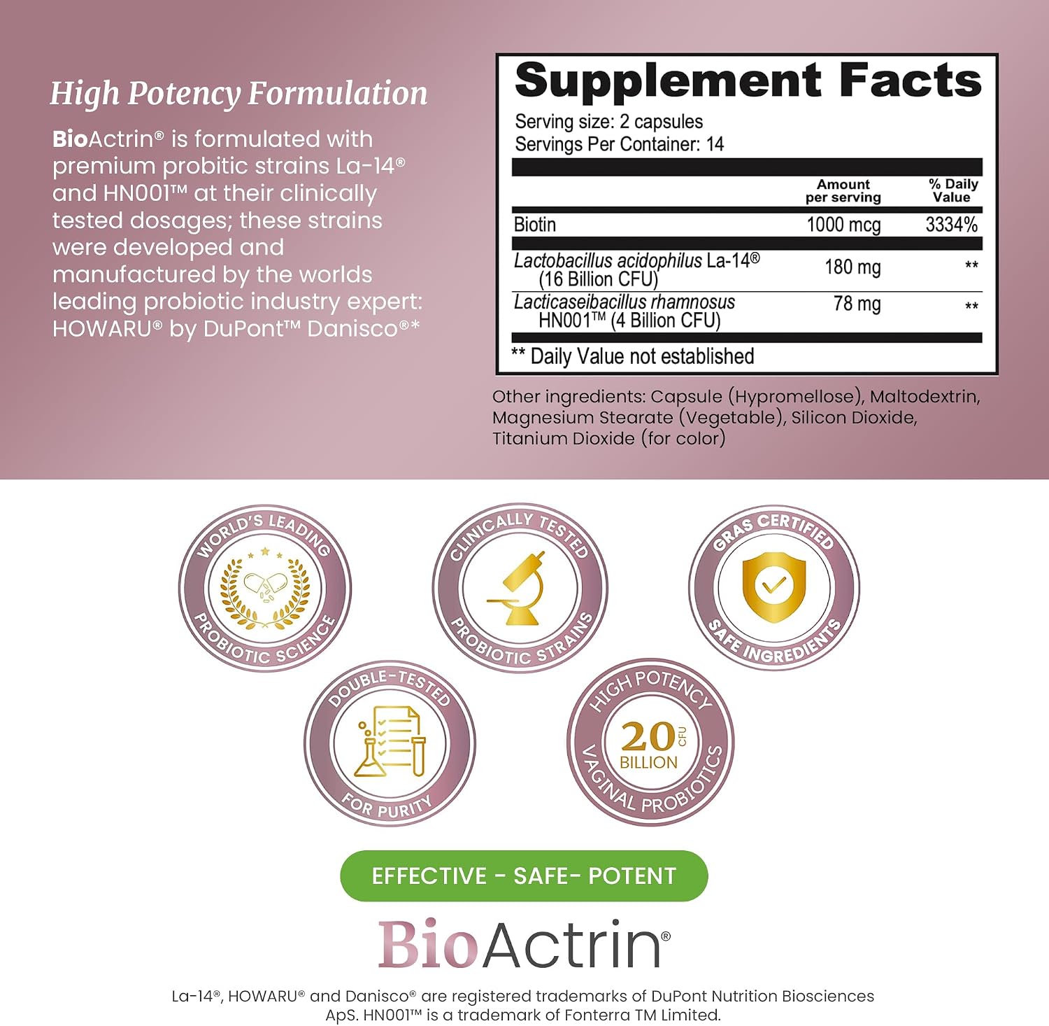 SIGNIFY NATURE Bioactrin Probióticos Vaginales para Mujeres