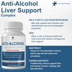 Suplemento Anti Alcohol Craving, Complejo Anti-Alcohol, 60 Cápsulas para Reducir Antojos