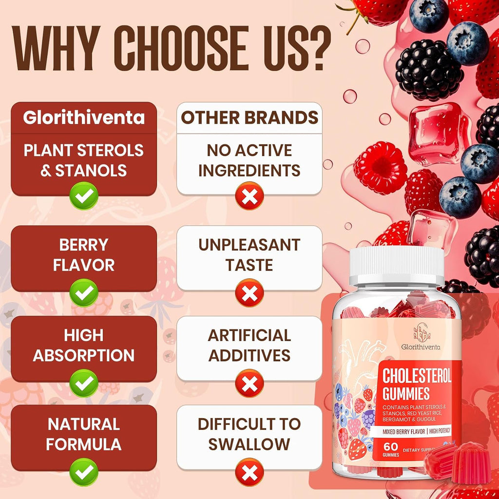 Suplemento de Esteroles Vegetales con Esteroles y Estanoles, Sabor a Moras Mixtas, 120 Comprimidos