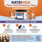 Probióticos liofilizados para perros - Apoya la salud digestiva, piel, alergias e inmunidad - con enzimas digestivas, omega-3, zinc y prebióticos - 120 masticables sabor pollo