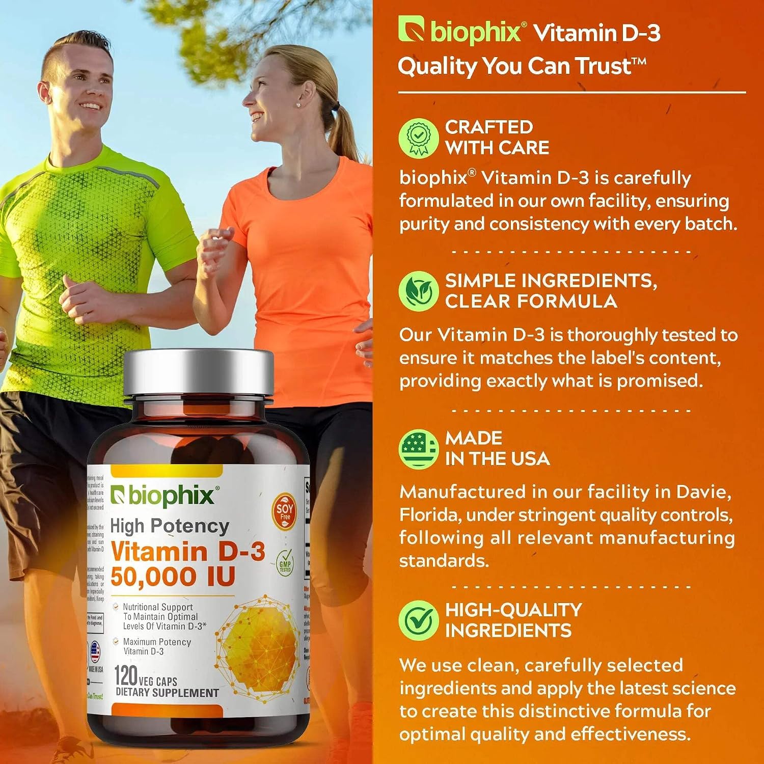biophix Vitamina D3 10000 UI Alta Potencia - 120 Cápsulas Blandas - Non-GMO Sin Soja