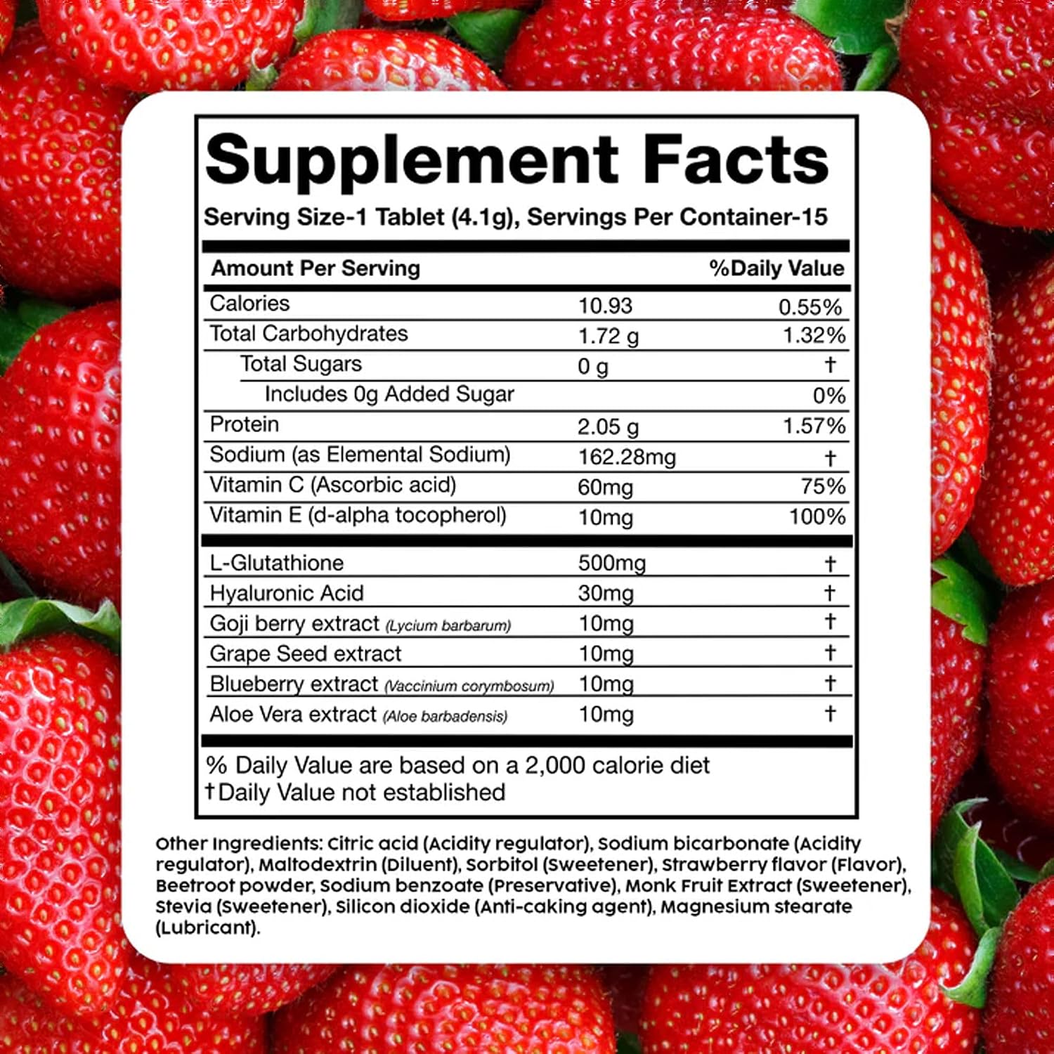 PLIX - THE PLANT FIX Comprimidos de Glutatión con Vitamina C, E y Ácido Hialurónico (Pack de 2, Sabor Fresa) - 500mg L-Glutatión