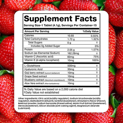 PLIX - THE PLANT FIX Comprimidos de Glutatión con Vitamina C, E y Ácido Hialurónico (Pack de 2, Sabor Fresa) - 500mg – Image 9