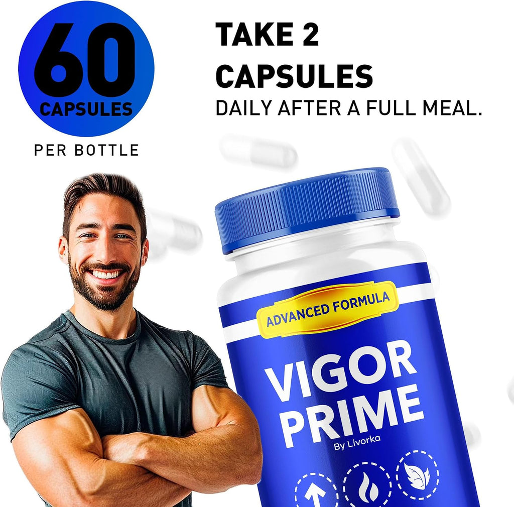 Vigor Prime Capsules – Complemento para hombres, Fórmula avanzada, 60 cápsulas