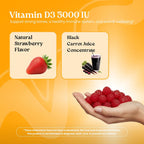 VITA GLOBE Vitamina D3 5000 IU (250 mcg) con Zinc y Equinácea - Gominolas Extra Fuertes para el Apoyo de Huesos y Sistema Inmunitario, 60 unidades (Pack de 2)