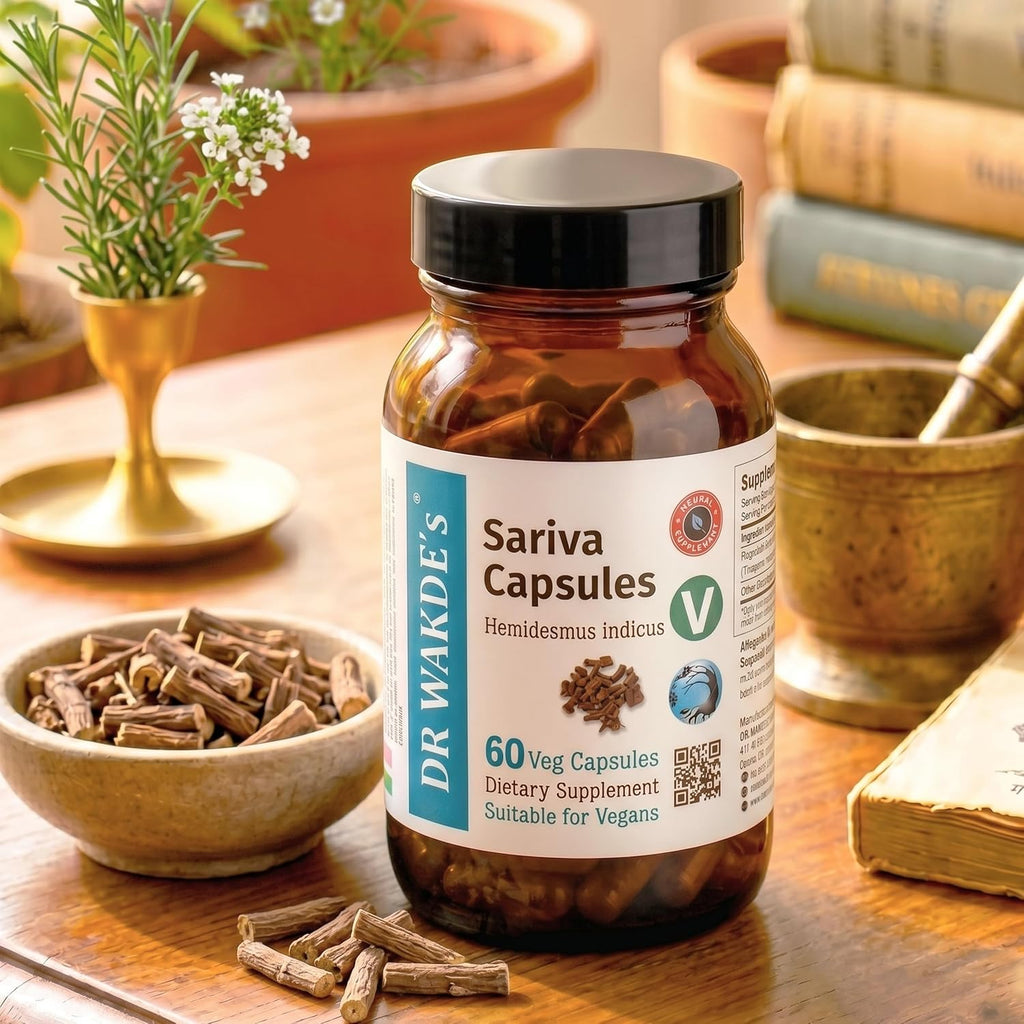 DR WAKDE'S Sariva (Hemidesmus indicus) 60 Cápsulas Veganas - Suplemento Ayurvédico 100% Natural