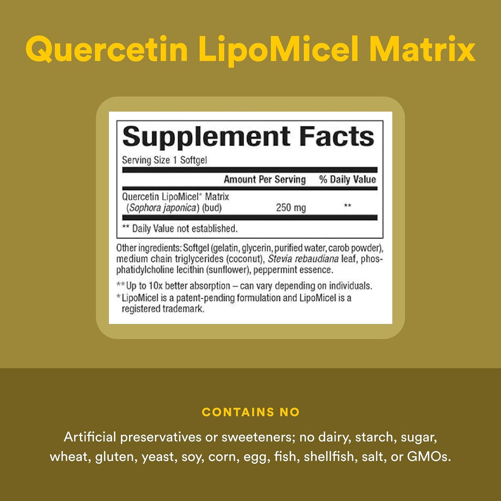 Natural Factors Quercetin LipoMicel Matrix - 30 Cápsulas Blandas