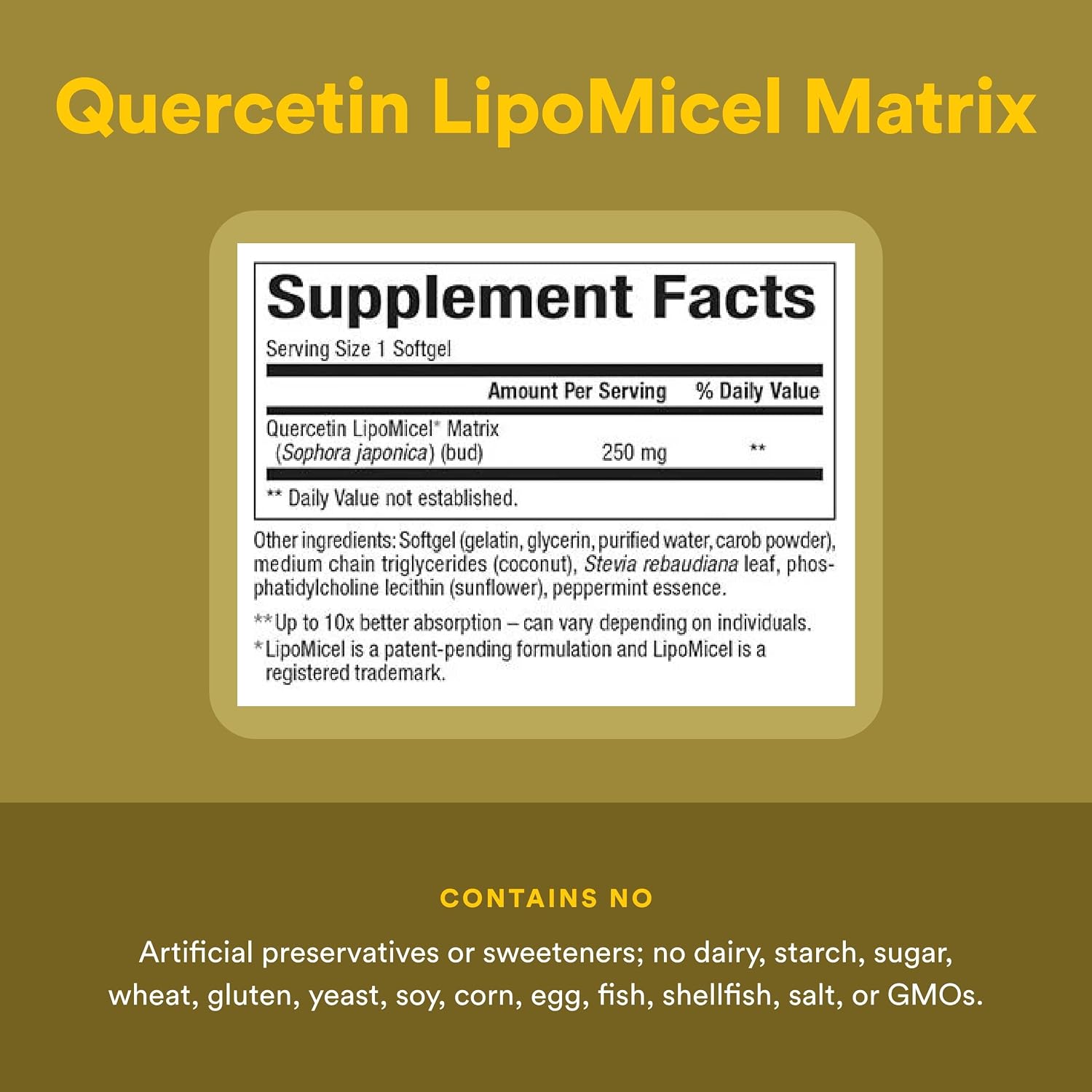 Natural Factors Quercetin LipoMicel Matrix - 30 Cápsulas Blandas