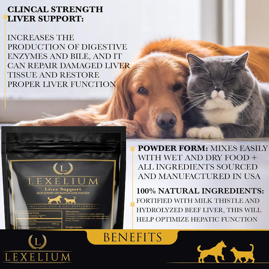Lexelium Liver Support Supplement para Perros y Gatos - 200g