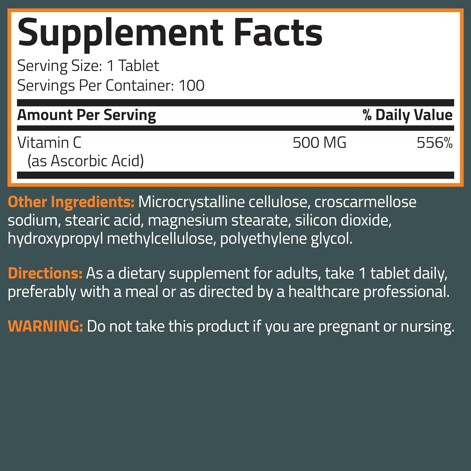 Bronson Vitamina C 500 mg - 250 Comprimidos Vegetarianos