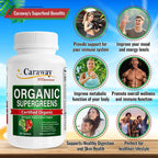 Caraway Vitamins Organic Superfoods Greens Complex - 60 Comprimidos Veganos